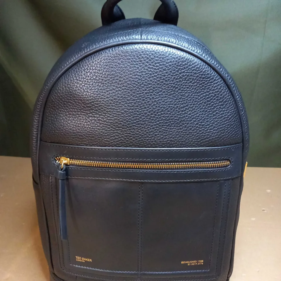 TED BAKER BLACK LEATHER BACKPACK 