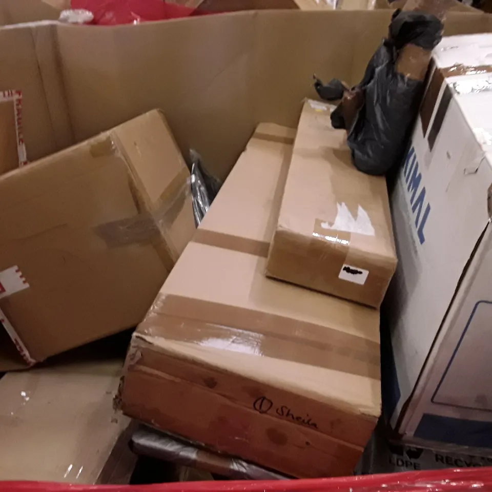 PALLET OF ASSORTED PRODUCTS INCLUDING COOKER HOOD, TOILET SEAT, BLADELESS PURIFIER, SOLAR PANELS