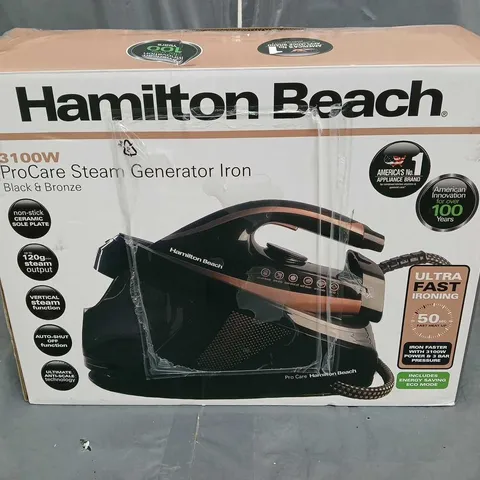 BOXED HAMILTON BEACH 3100W STEAM GENERATOR IRON