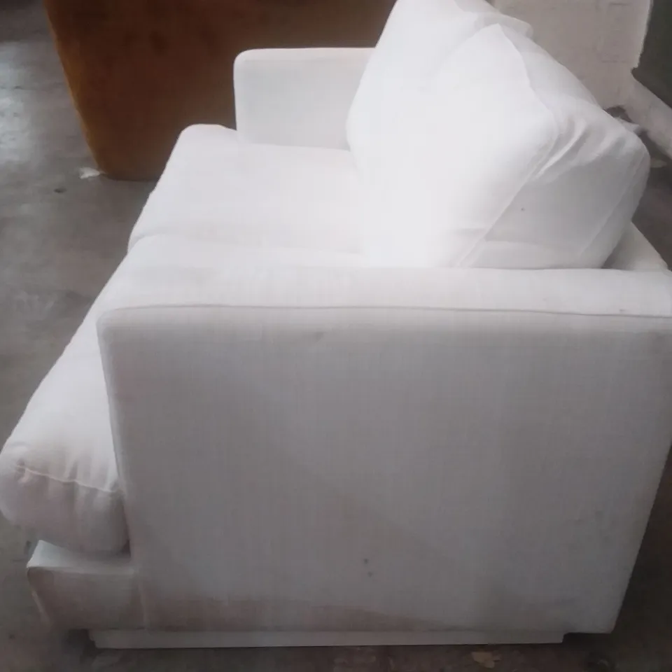 QUALITY DESIGNER SLF 2 SEATER SOFA - WHITE FABRIC 