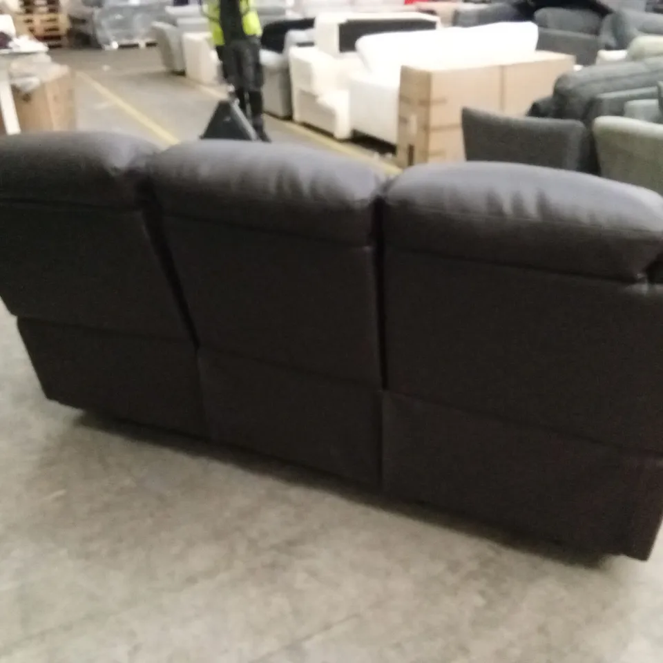 ALBION LUXURY FAUX LEATHER 3 SEATER HIGH BACK MANUAL RECLINER SOFA - CHOCOLATE RRP £749