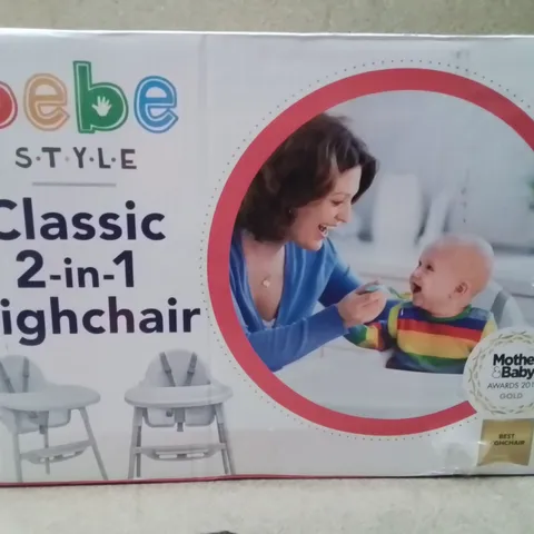 BOXED BEBE STYLE CLASSIC 2IN1 HIGH CHAIR