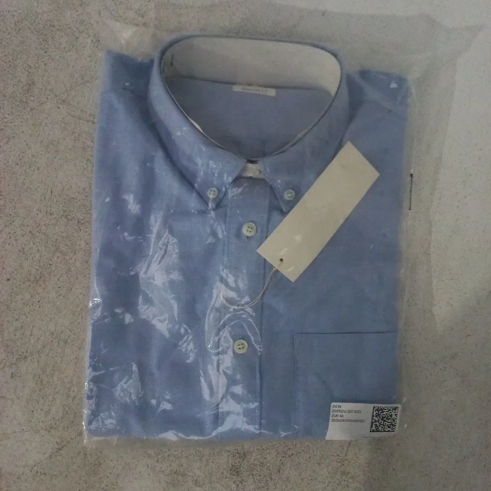 BAGGED ARKET REGULAR FIT SHIRT IN BLUE SIZE EU 46