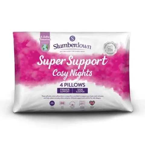 BOXED SLUMBERDOWN SUPER SUPPORT COSY NIGHTS FIRM SIDE SLEEPER PILLOW 