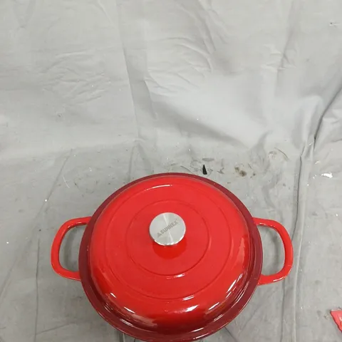 SUNNEX CAST IRON DUTCH OVEN – RED ENAMEL, WITH LID