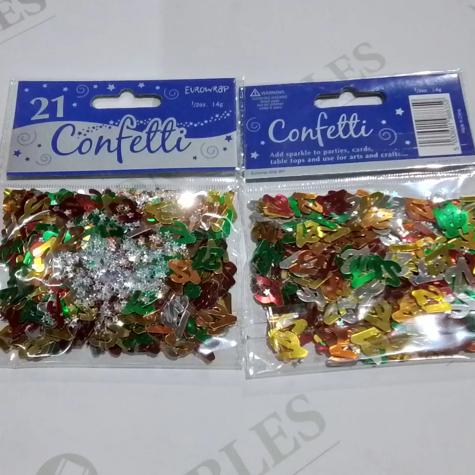 LOT OF 144 BRAND NEW 14G PACKS OF NO 21 CONFETTI IN ASSORTED COLOURS 
