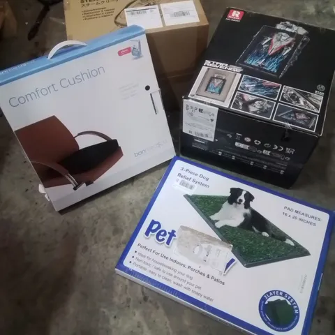 PALLET OF ASSORTED HOUSEHOLD GOODS AND PRODUCTS TO INCLUDE;STEAM CLEANER, COMFORT CUSHION, PET POTTY, REOBRIX STAR REVENGE AND OTHER ASSORTED ITEMS...