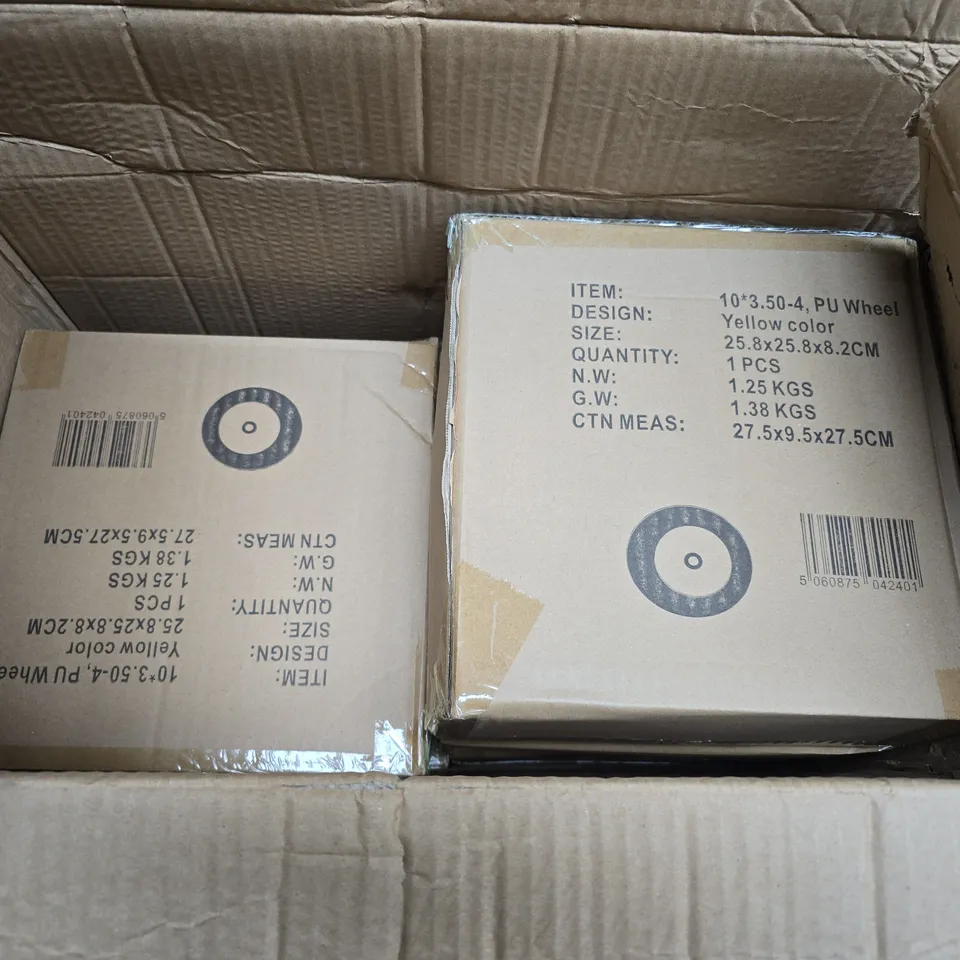8 X BOXED PU WHEELS IN YELLOW 