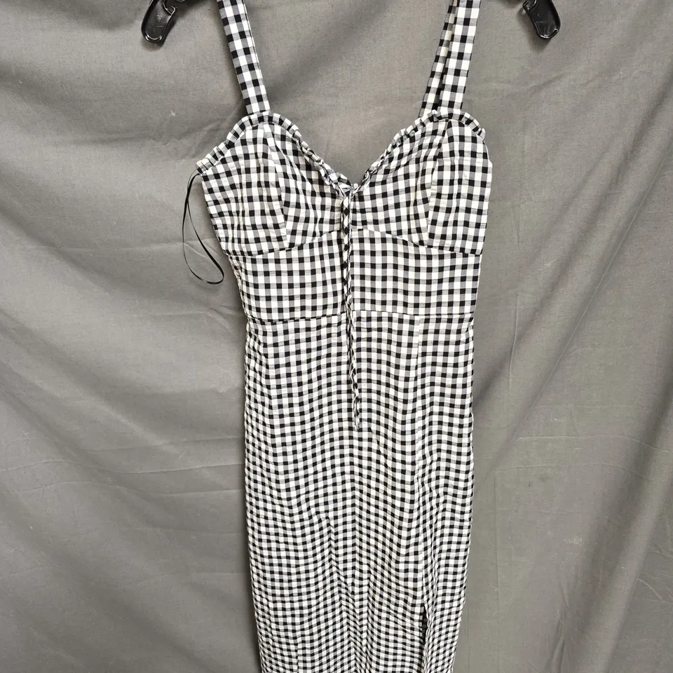 NOBODY'S CHILD LICIA MIDI DRESS IN MONO GINGHAM SIZE 6