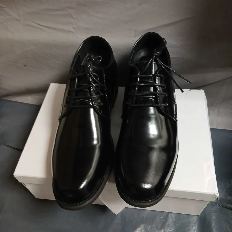 CONZURI MONACO BLACK PATENT LEATHER DRESS SHOES, UK 7 (US 8, EU 41)