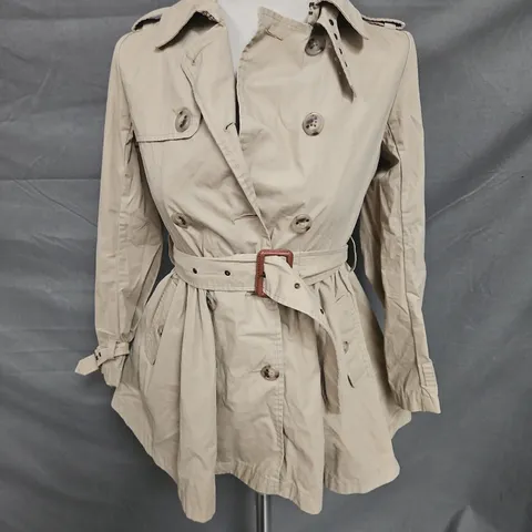 RALPH LAUREN BELTED JACKET IN BEIGE SIZE 12