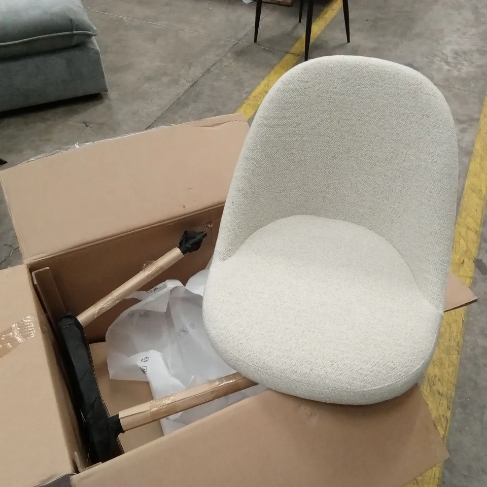 BOXED DESIGNER FABRIC DINING CHAIR