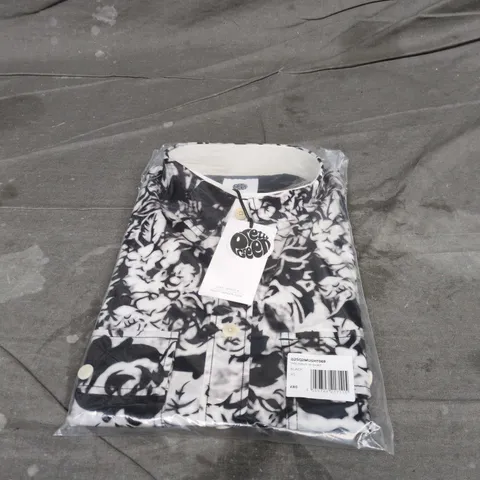 PRETTY GREEN MOLINEUX SHORT SLEEVE SHIRT – BLACK/WHITE PRINT, XS