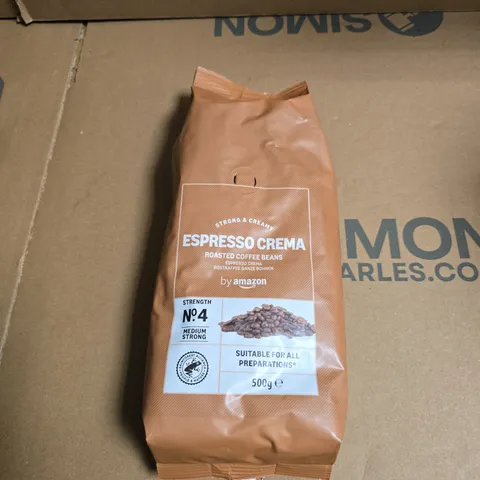 ESPRESSO CREMA ROASTED COFFEE BEANS, 500G β BY AMAZON - BEST BEFORE 11/2/28