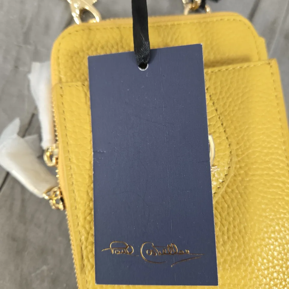 PAUL COSTELLOE DRESSAGE YELLOW LEATHER CROSSBODY BAG