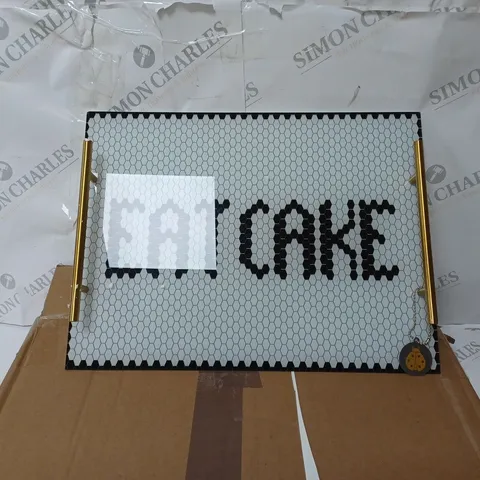 BOXED BEE TRAY IN BLACK, WHITE AND GOLD