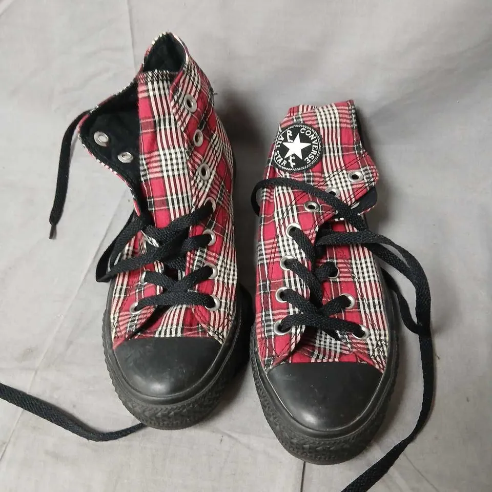 CONVERSE ALL STAR PLAID HIGH-TOP SNEAKERS – UNISEX, UK 4 / EU 36.5