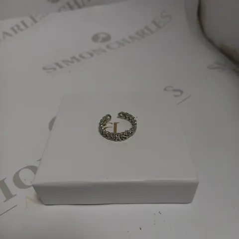 ABBOTT LYON SILVER STONED PERSONALISED 'AS' RING