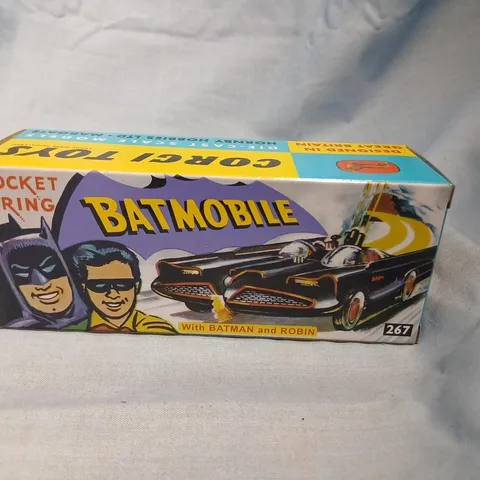 BATMAN BATMOBILE TOY BOX – ROCKET FIRING, WITH BATMAN AND ROBIN (BOXED) CORGI TOYS 267