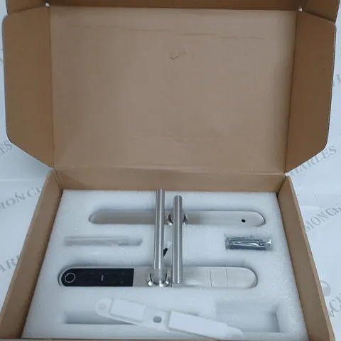 BOXED SMART DOOR LOCK IN BRUSH STEEL
