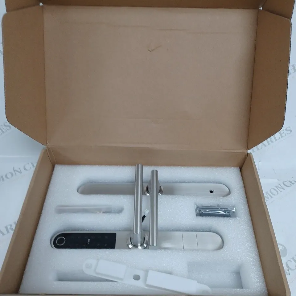 BOXED SMART DOOR LOCK IN BRUSH STEEL