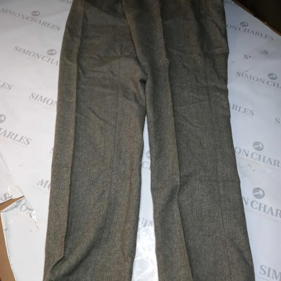 MOSS SLIMFIT TEXTURED DESIGN PANTS IN MOSS GREEN - 36R