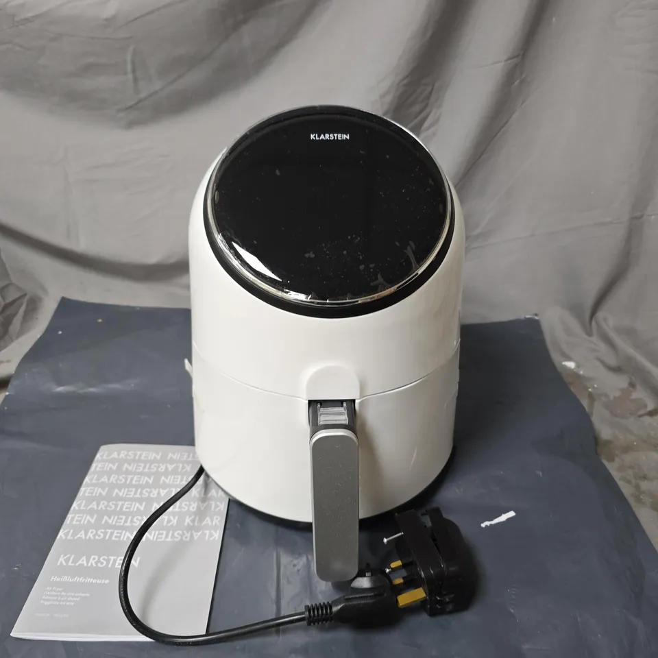 KLARSTEIN AIR FRYER – WHITE, COMPACT COUNTERTOP KITCHEN APPLIANCE