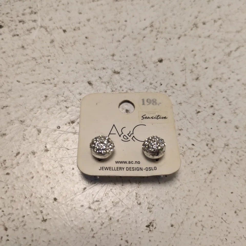 A&C JEWELLERY DESIGN OSLO PAVÉ CRYSTAL STUD EARRINGS