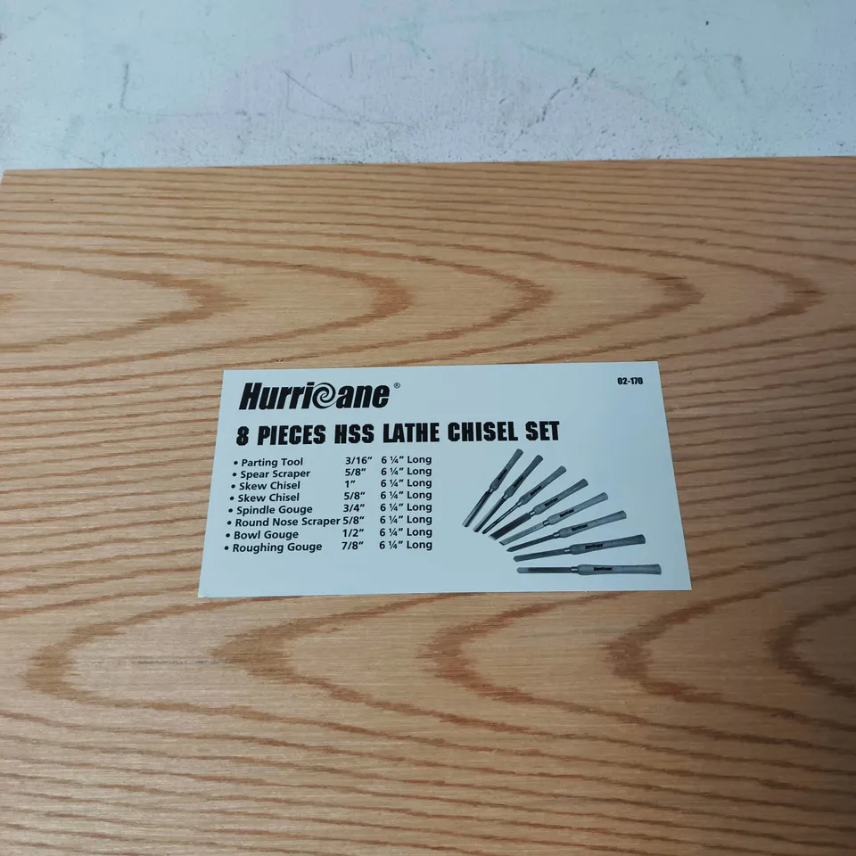 HURRICANE 8-PIECE HSS LATHE CHISEL SET IN WOODEN CASE