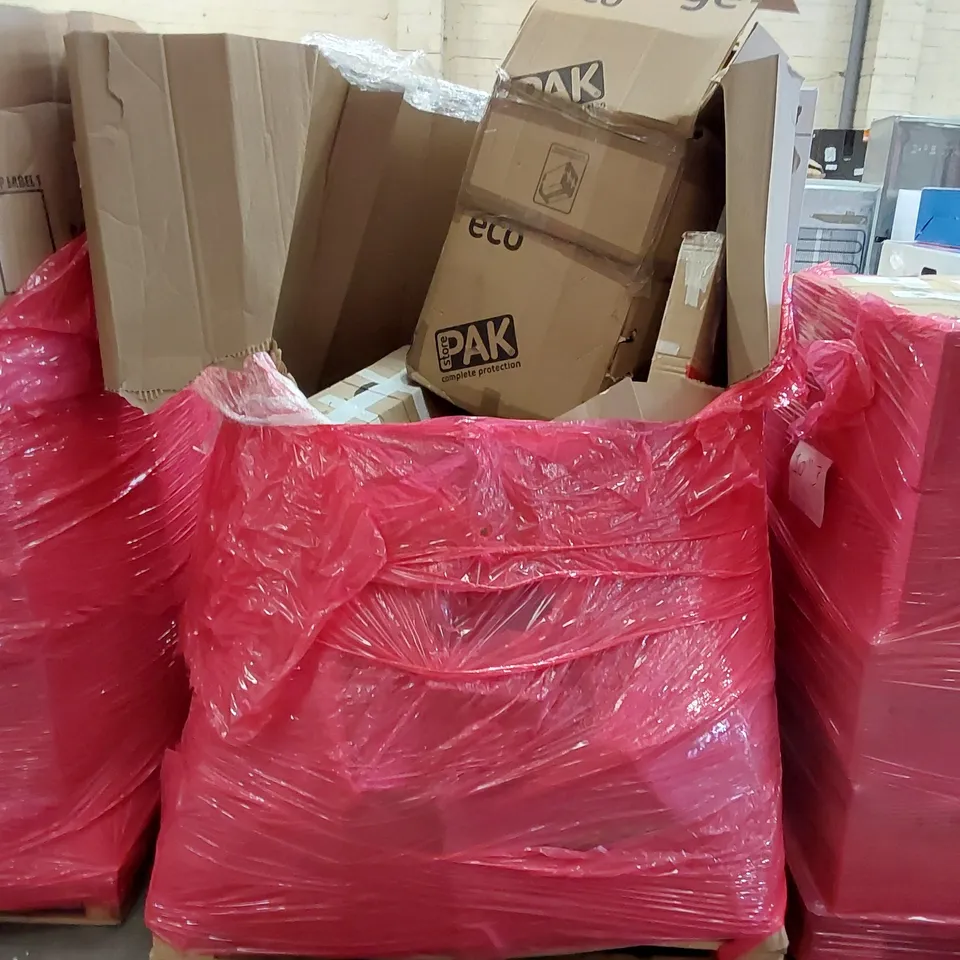 PALLET OF ASSORTED CONSUMER PRODUCTS TO INCLUDE: FULL SIZE FOOD PROCESSOR, GARMENT RACK, OFFICE CHAIR, RETRACTABLE SAFETY GATES ECT