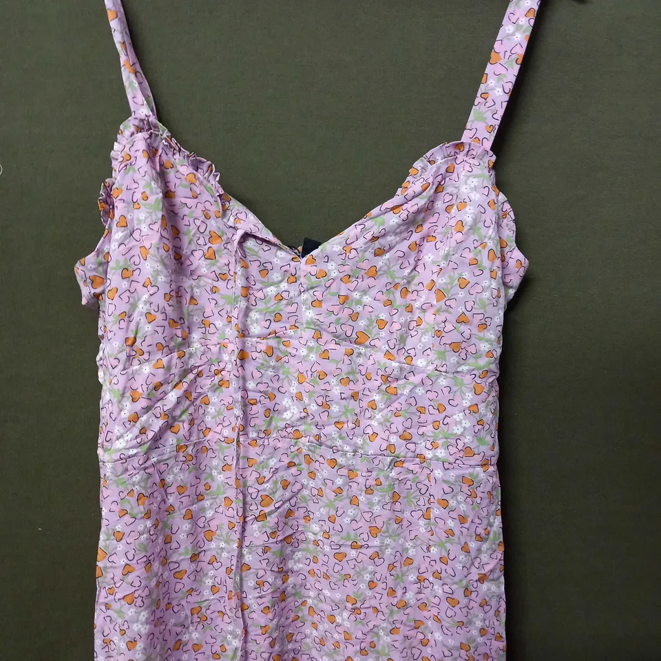 NOBODYS CHILD LUCIA MIDI DRESS INN TASHA HEART DESIGN IN PINK - SIZE 14