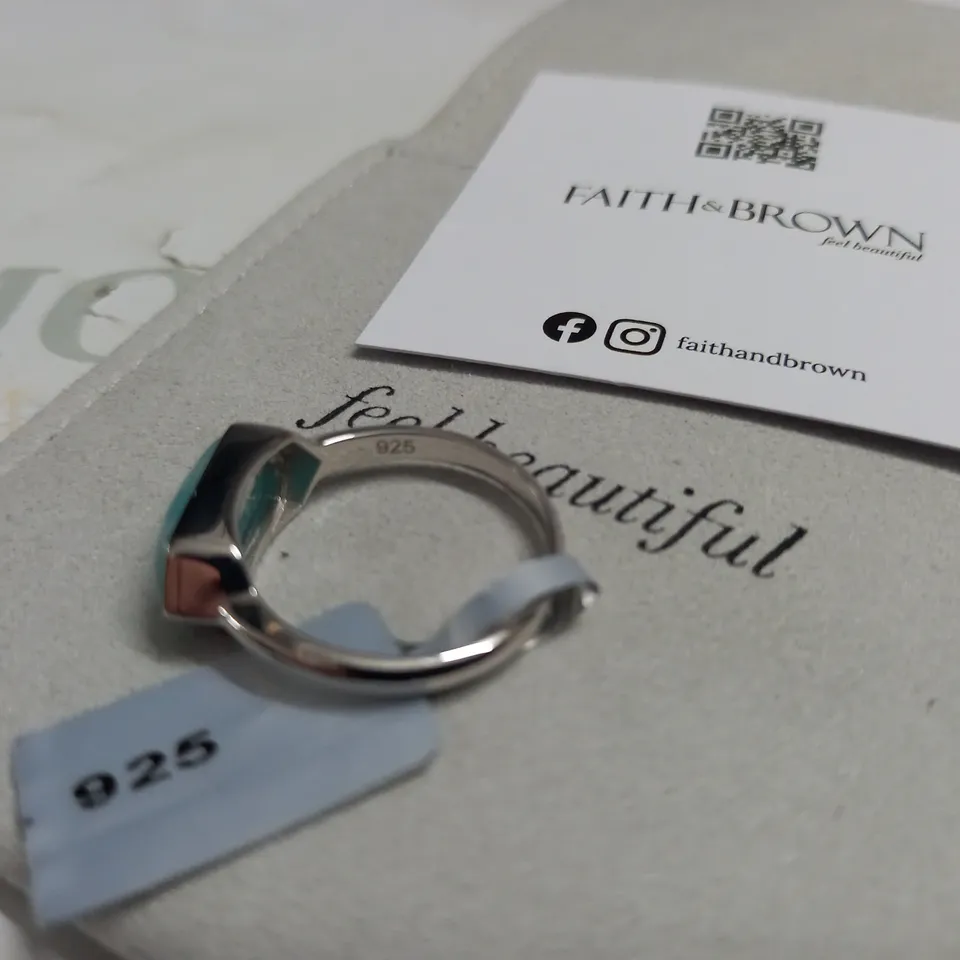 FAITH & BROWN SILVER LOOK RING - 925 STAMP