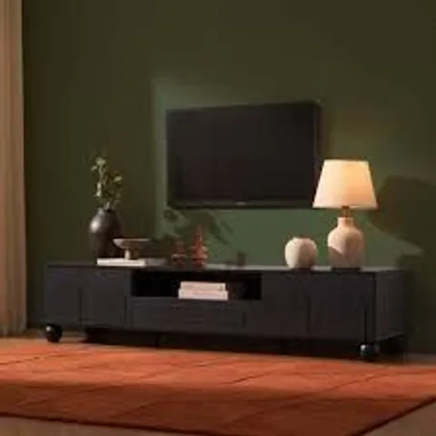 BOXED RACHEL ARCH FRONT TV UNIT FOR TVS UP TO 75"- BLACK