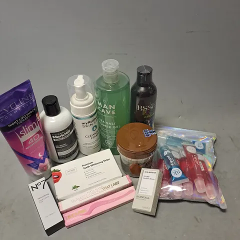 APPROXIMATELY 20 ASSORTED COSMETIC ITEMS TO INCLUDE - ECO STYLING GEL - MARK HILL BOND REPAIR SHAMPOO - TATTI LASHES ADHESIVE - ETC