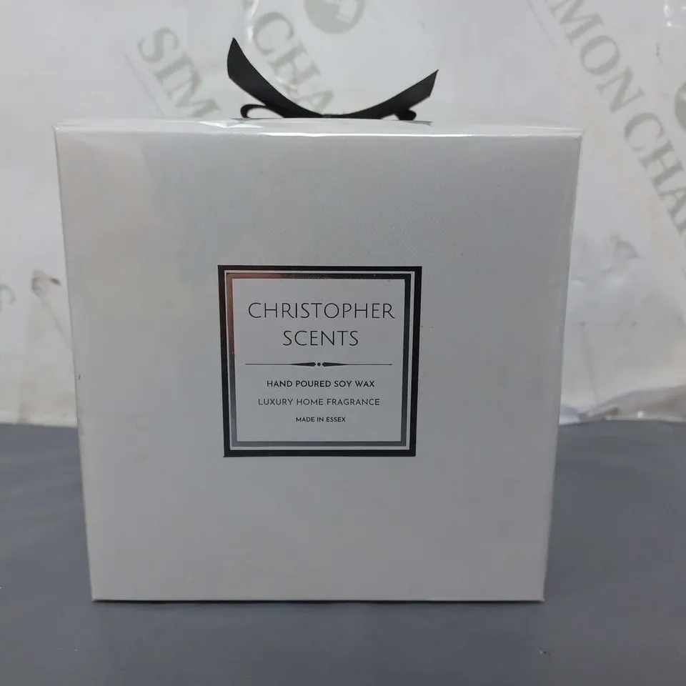 BOXED CHRISTOPHER SCENTS CHERRY BLOSSOM & PLUM SCENTED CANDLE