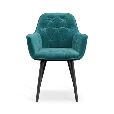 BOXED SET OF 2 ANIKA VELVET DINING CHAIRS IN BLUE (1 BOX)