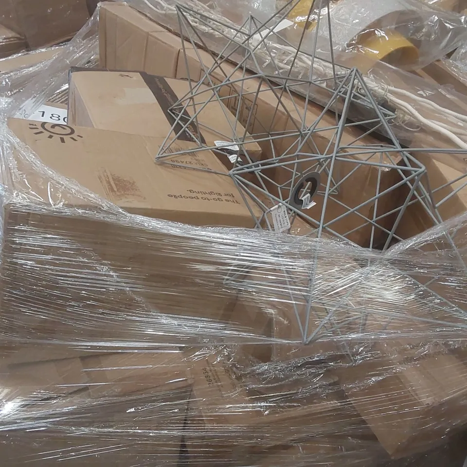PALLET CONTAINING A VERY LARGE QUANTITY OF ASSORTED DESIGNER LIGHTING PRODUCTS
