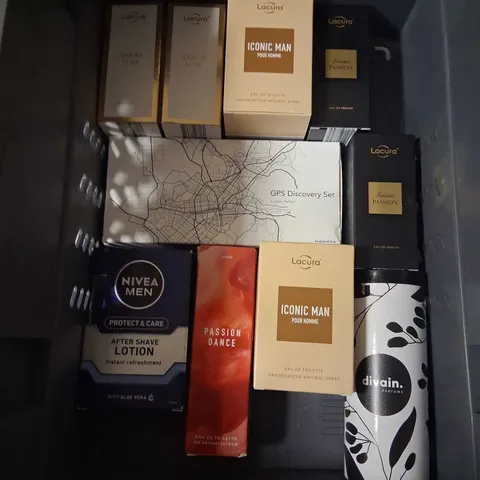 APPROXIMAMTELY TEN ASSORTED BOXED FRAGRANCES TO INCLUDE; LACURA, DIVAIN AND NIVEA