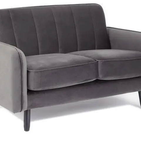 BOXED JENNIFER GREY FABRIC TWO SEATER SOFA