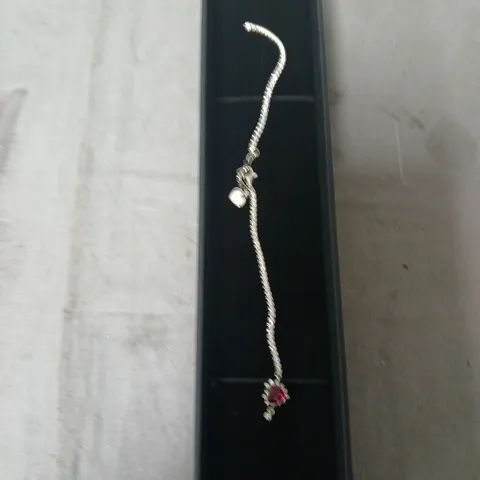 THOMAS SABO SILVER BRACELET WITH RED HEART GEM CHARM – BOXED-WITH GIFT BAG