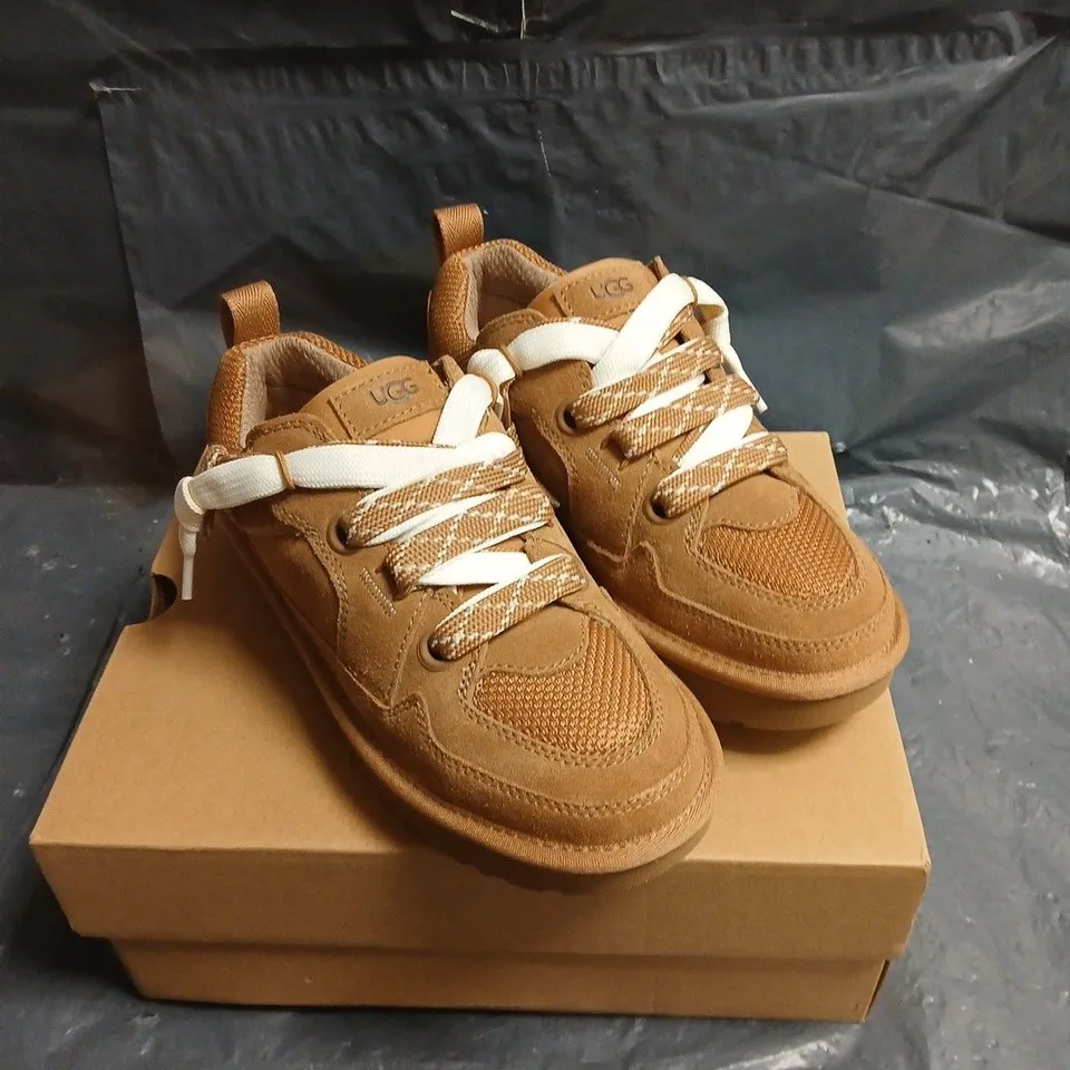 UGG BROWN SUEDE TRAINERS – CASUAL LOW-TOP UK 6