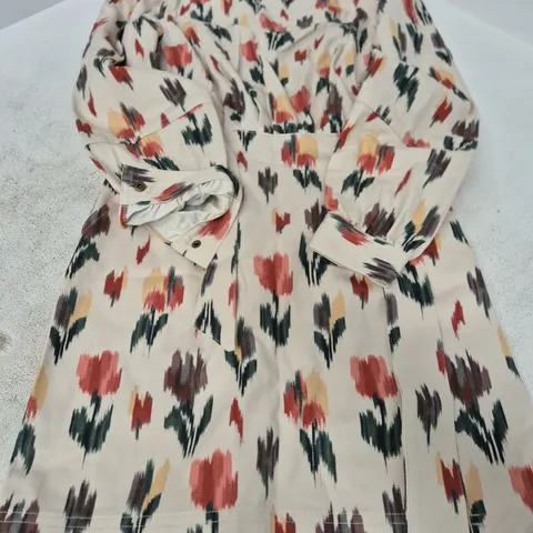 UK 10 (EU 38) SΓZANE BLOUSE β ABSTRACT FLORAL PRINT, LONG SLEEVE