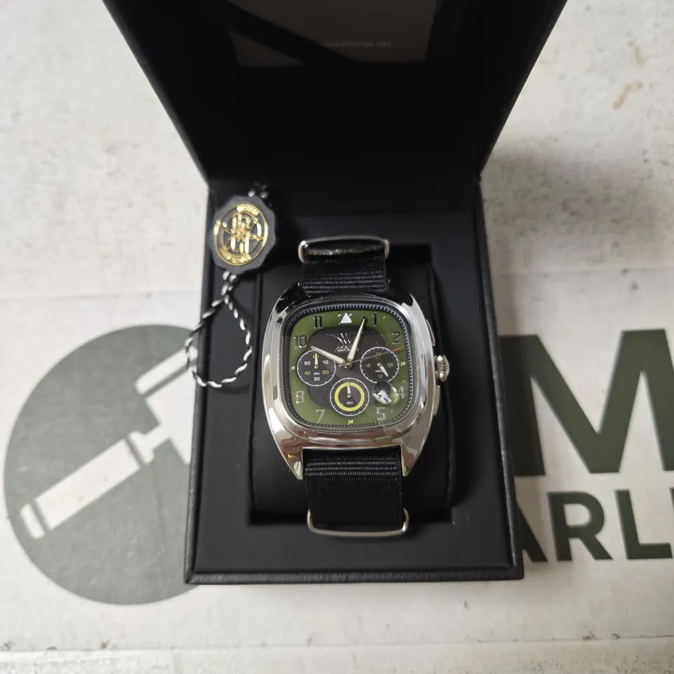 VICKERS ARMSTRONGS WRISTWATCH – GREEN DIAL, BLACK NATO STRAP