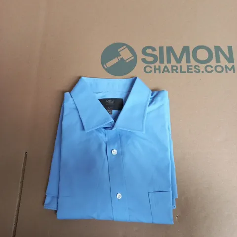 M&S COLLECTION SLIM SHIRT – MEN'S BLUE, 16 1/2 IN COLLAR, CHEST 42