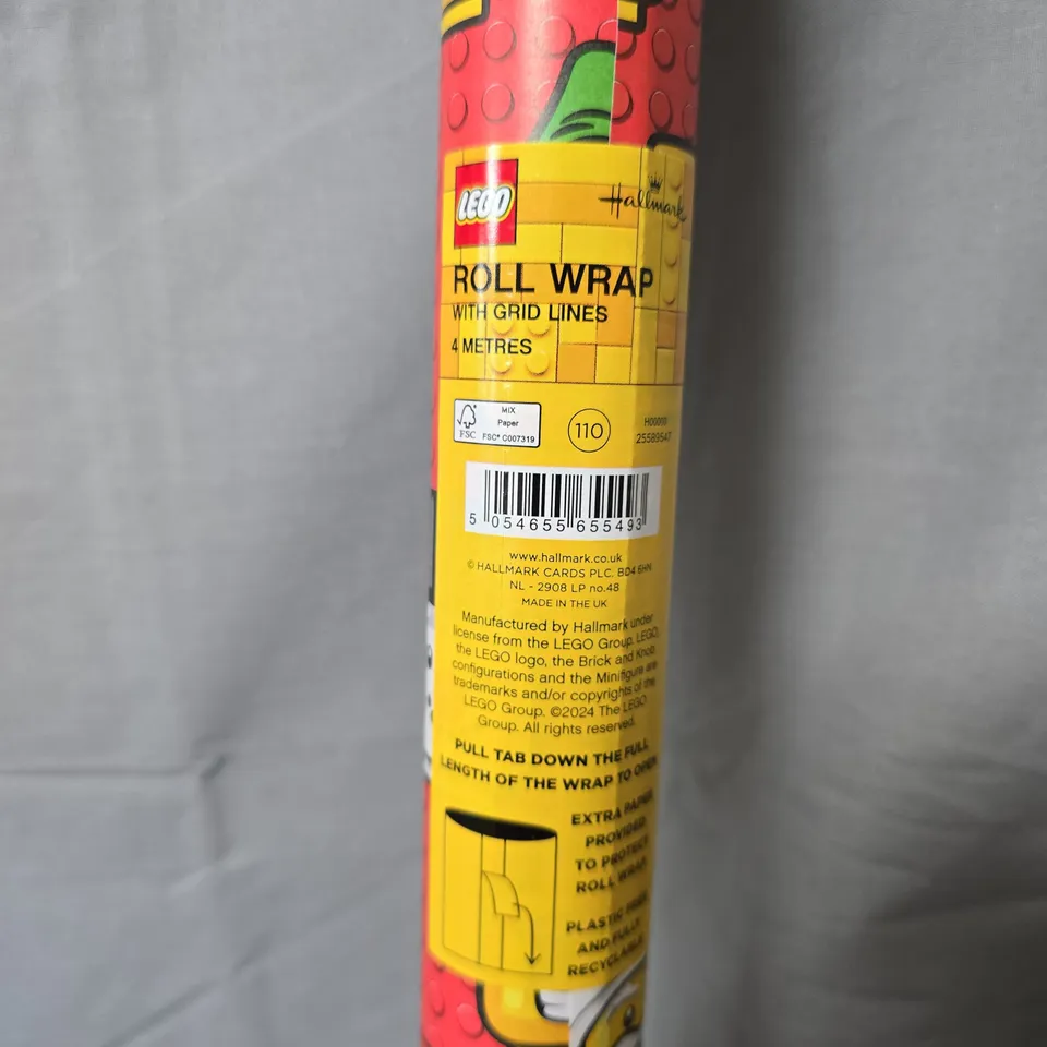 3 LEGO HALLMARK ROLL WRAPS – 4M GIFT WRAP WITH GRID LINES