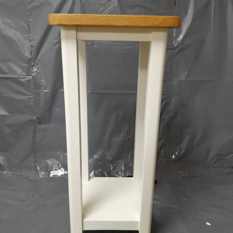 HARBOUR READY ASSEMBLED SIDE TABLE - WHITE/OAK