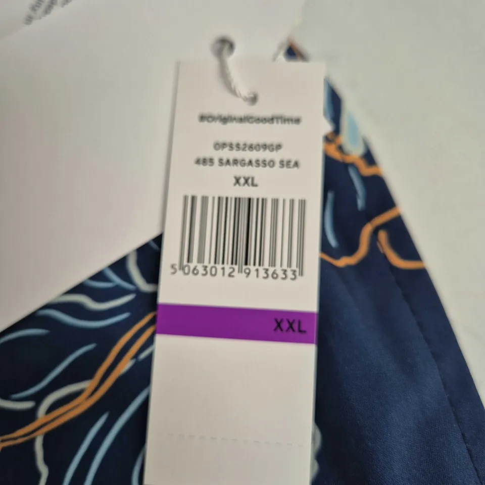 PENGUIN BY MUNSINGWEAR MEN'S SWIM SHORTS – NAVY HIBISCUS PRINT, XXL, 7IN INSEAM