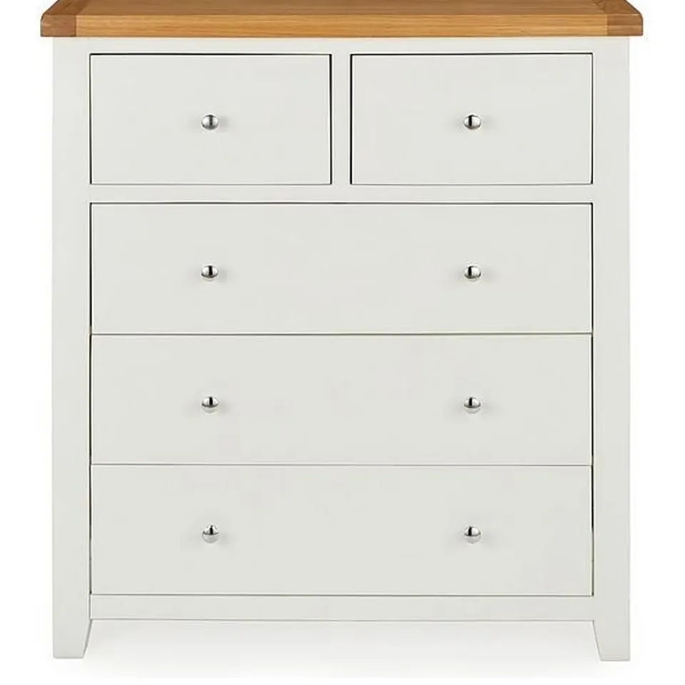 BOXED HAMILTON 2 OVER 3 CHEST - WHITE/OAK (1 BOX)