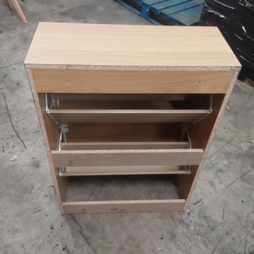 DESIGNER WOODEN FLIP OUT SHOE STORAGE CABINET