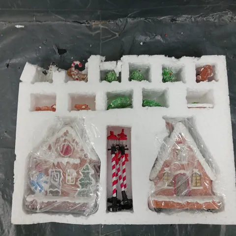 BOXED 17 PIECE CHRISTMAS CANDY SCENE DECORATION 